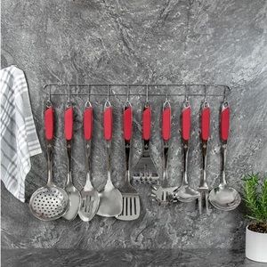 Hanging Kitchen Utensil Set & Rack